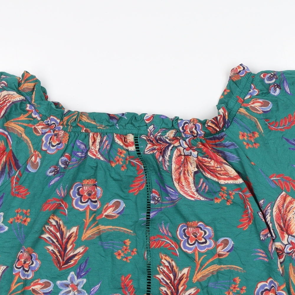NEXT Womens Multicoloured Floral Viscose Basic Blouse Size 12 Boat Neck