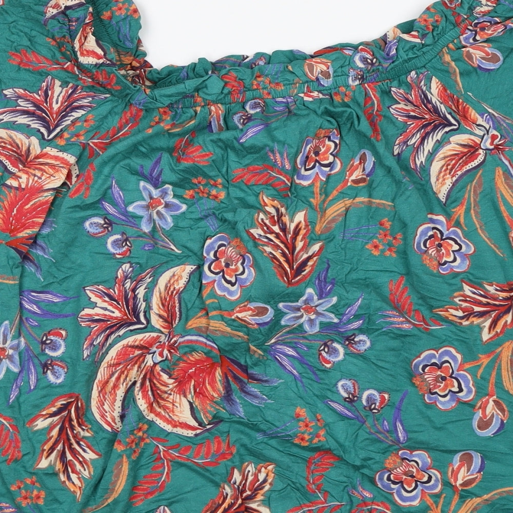 NEXT Womens Multicoloured Floral Viscose Basic Blouse Size 12 Boat Neck