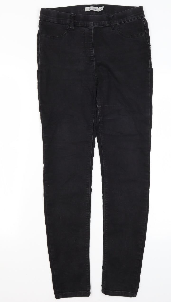 Debenhams Womens Black Cotton Jegging Jeans Size 10 L29 in Regular