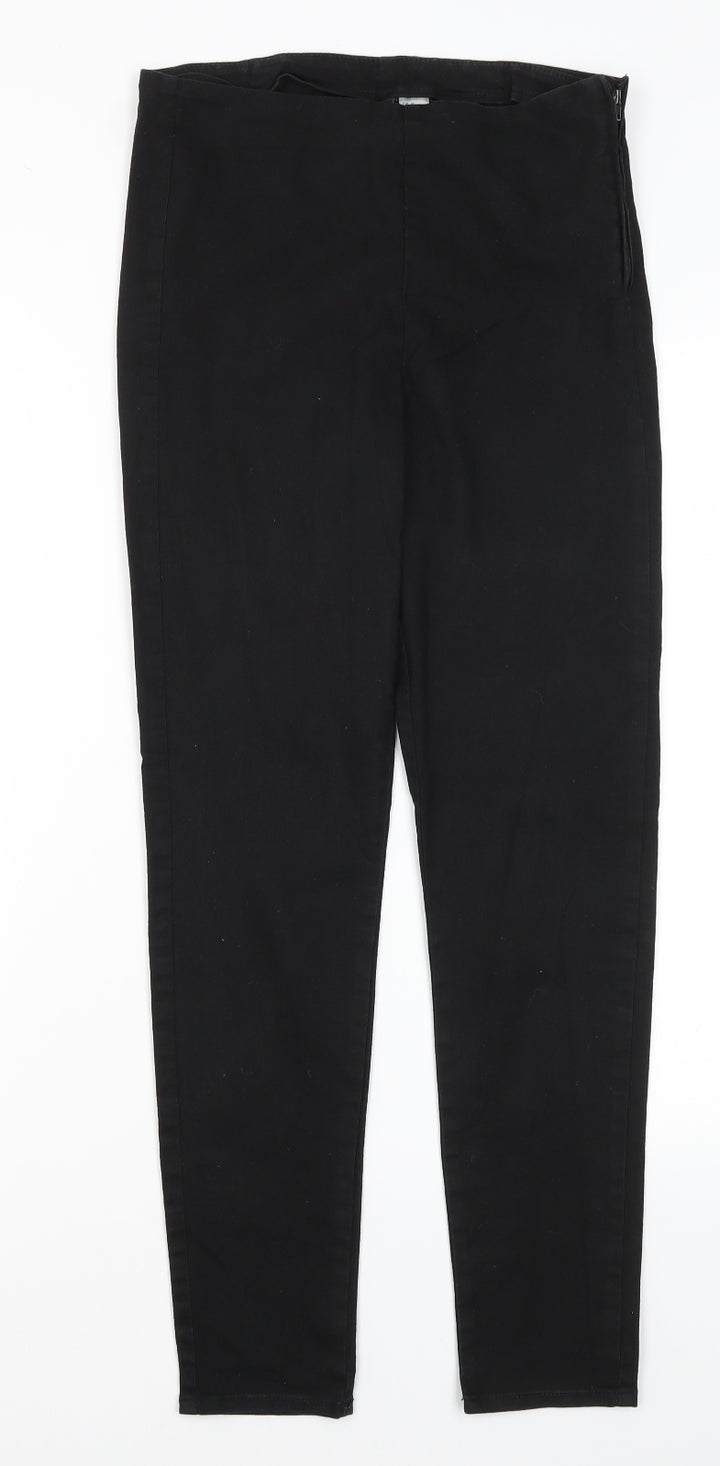 Divided Womens Black  Cotton Trousers  Size 12 L27 in Regular