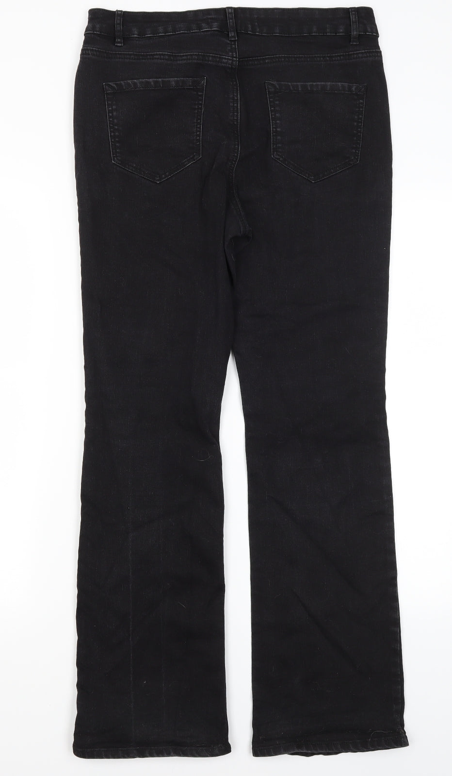 George Womens Black  Cotton Bootcut Jeans Size 12 L29.5 in Regular