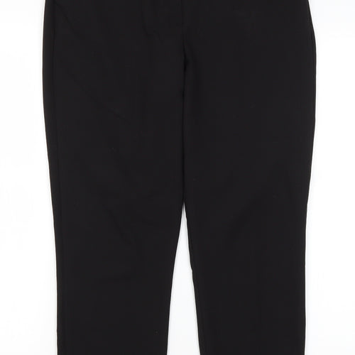 Preworn Womens Black  Polyester Dress Pants Trousers Size 10 L25.5 in Regular
