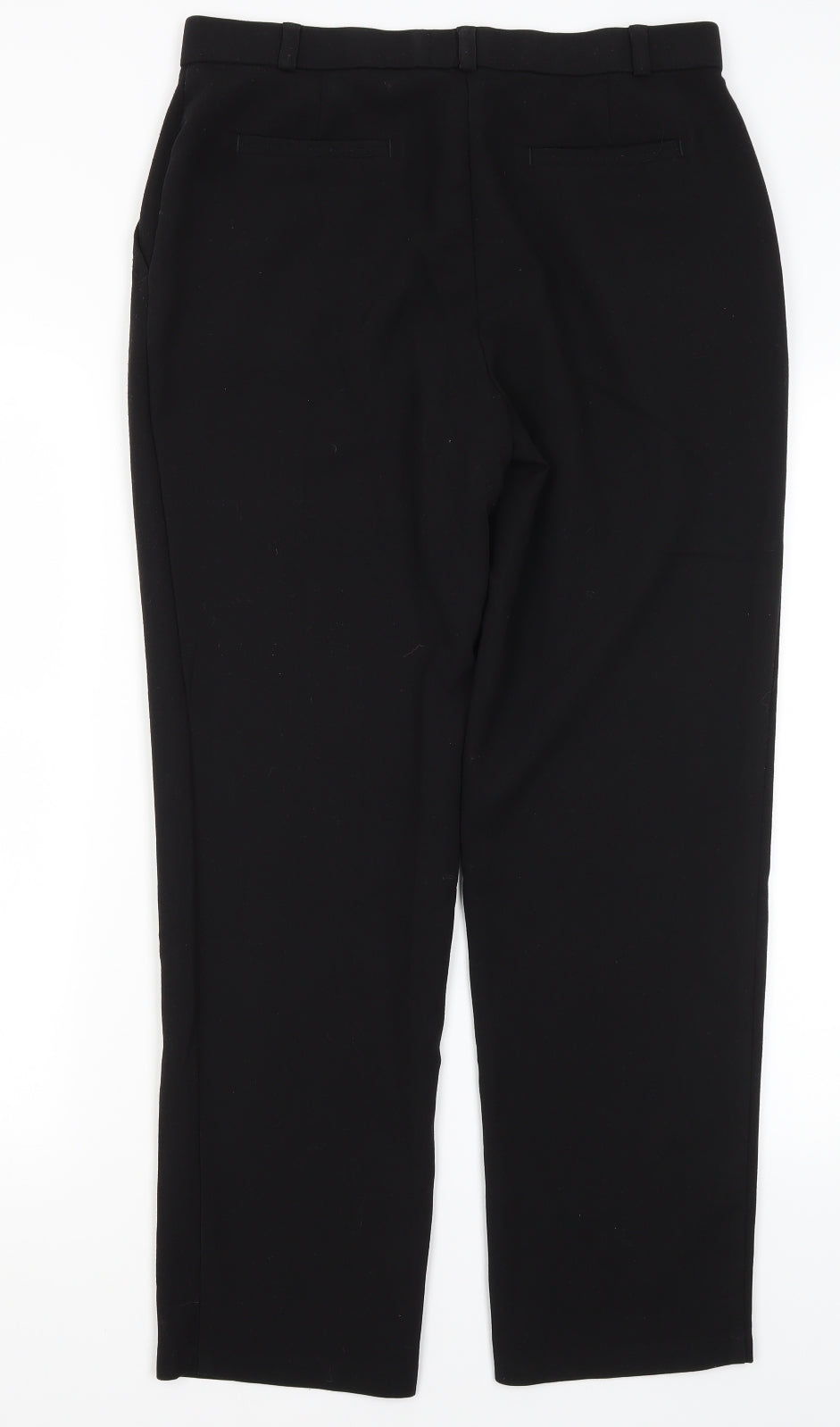 M&S Womens Black  Polyester Dress Pants Trousers Size 12 L28.5 in Regular