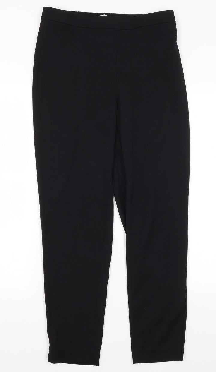 TU Womens Black Polyester Trousers Size 10 L20 in Regular