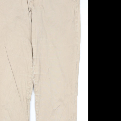 24/7 Womens Beige  Cotton Chino Trousers Size 16 L28 in Regular