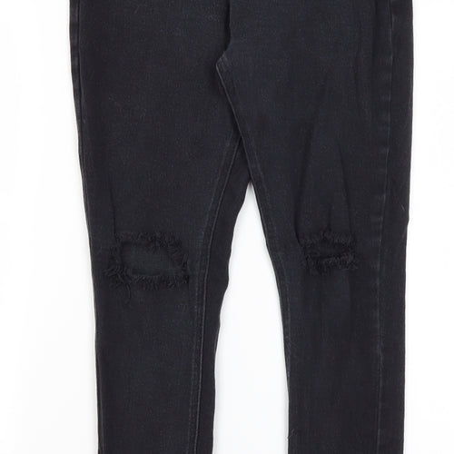 Pretty Little Thing Womens Black  Cotton Skinny Jeans Size 12 L26.5 in Regular