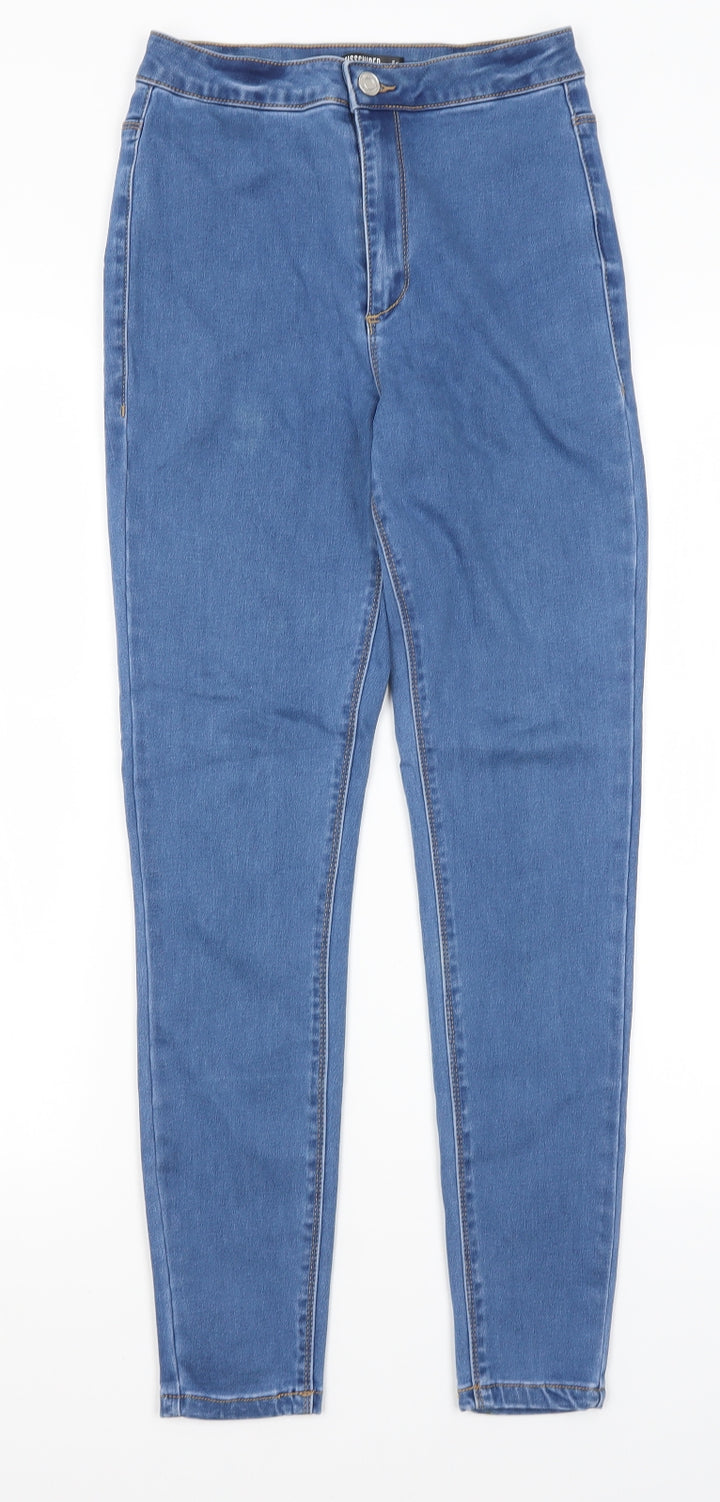 Missguided Womens Blue Cotton Skinny Jeans Size 8 L26 in Regular