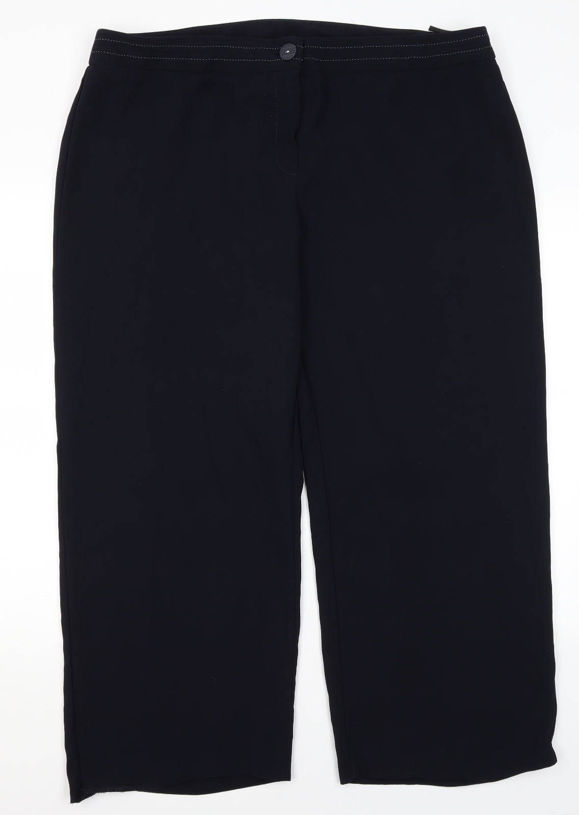 M&S Womens Blue  Polyester Trousers  Size 22 L27 in Regular
