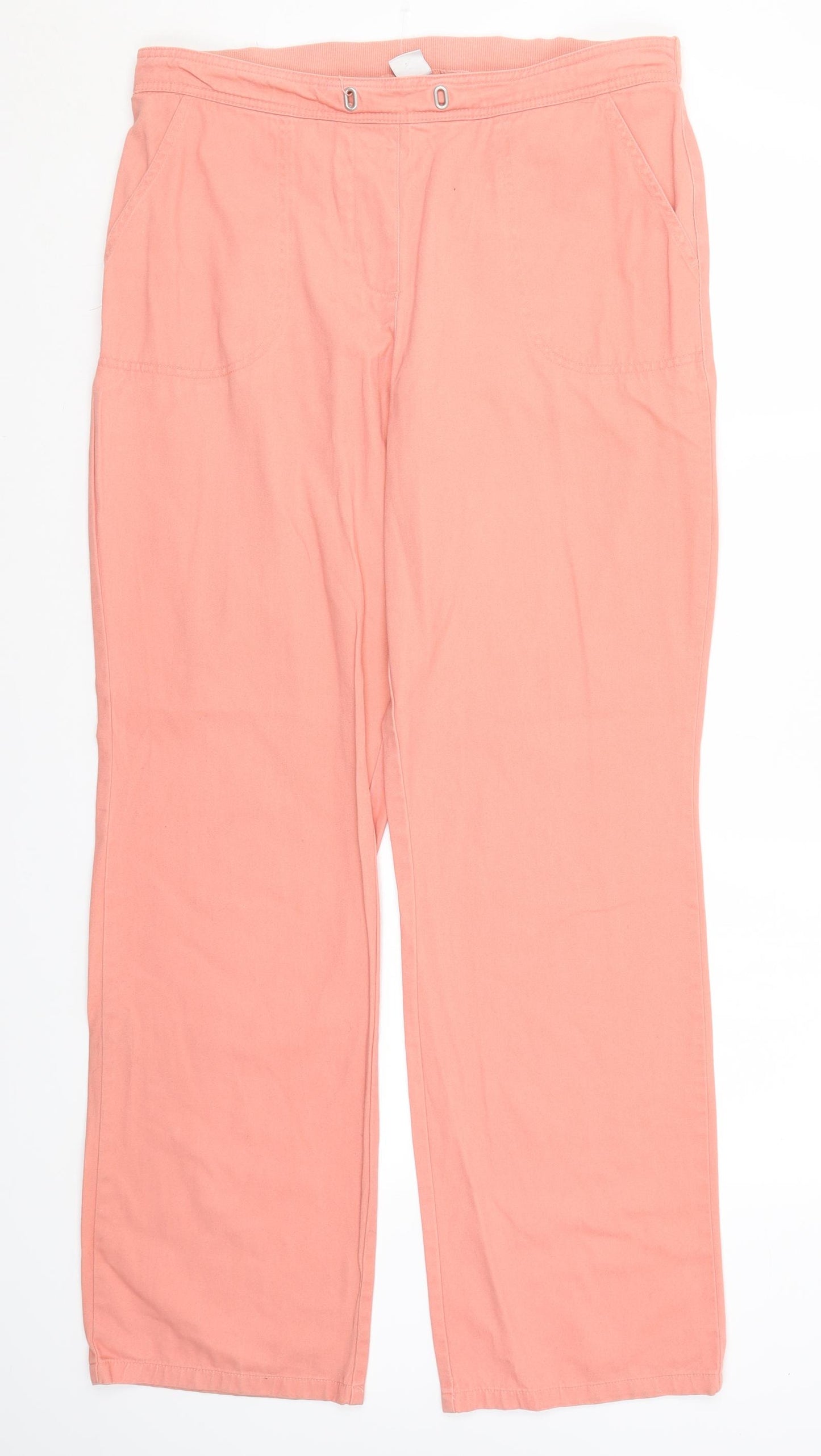 Cotton Traders Womens Pink  Cotton Chino Trousers Size 14 L31 in Regular