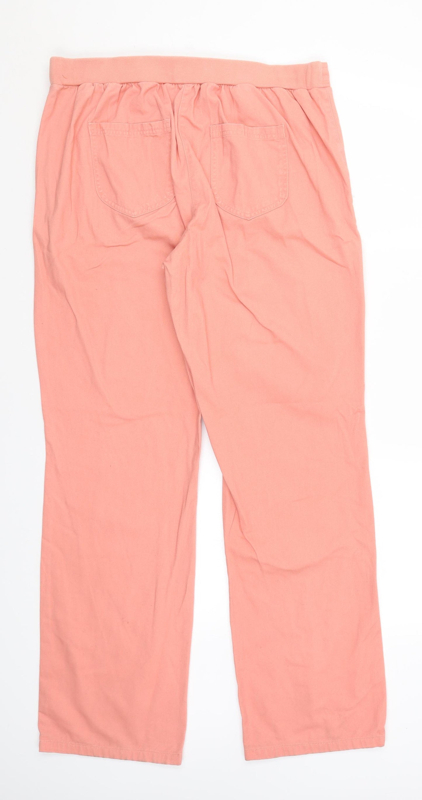 Cotton Traders Womens Pink  Cotton Chino Trousers Size 14 L31 in Regular