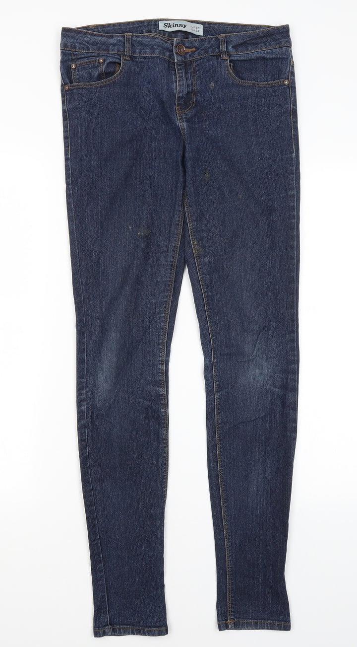 New Look Womens Blue Cotton Skinny Jeans Size 10 L30.5 in Regular
