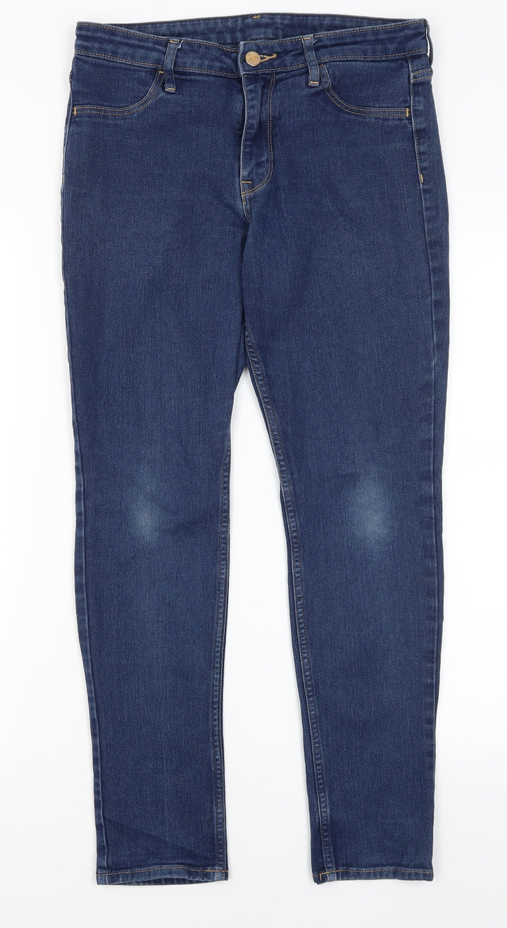 H&M Womens Blue Cotton Straight Jeans Size 28 in L27 in Regular