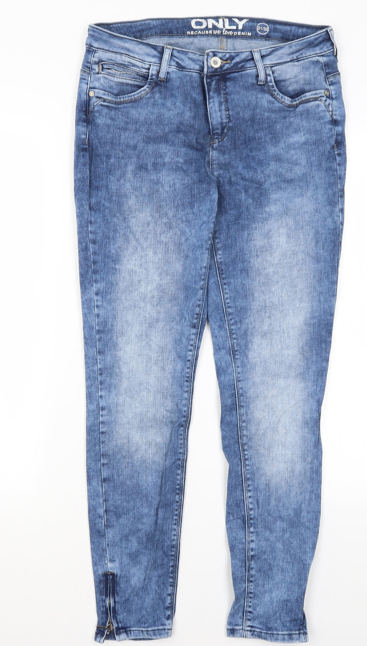 Only Womens Blue Cotton Skinny Jeans Size 31 in L27 in Regular