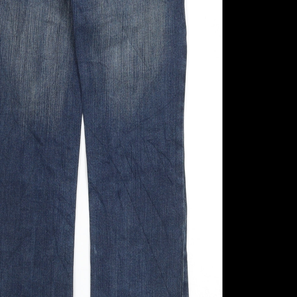 Here & There Girls Blue  Cotton Bootcut Jeans Size 12 Years L24 in Regular