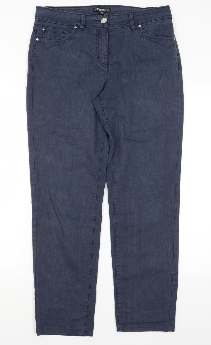 Brandtex Womens Blue Cotton Straight Jeans Size 10 L28 in Regular