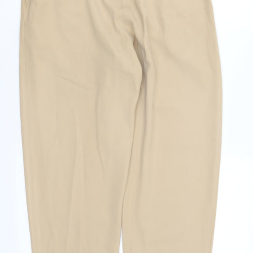 M&S Womens Brown  Polyester Trousers  Size 14 L29.5 in Regular