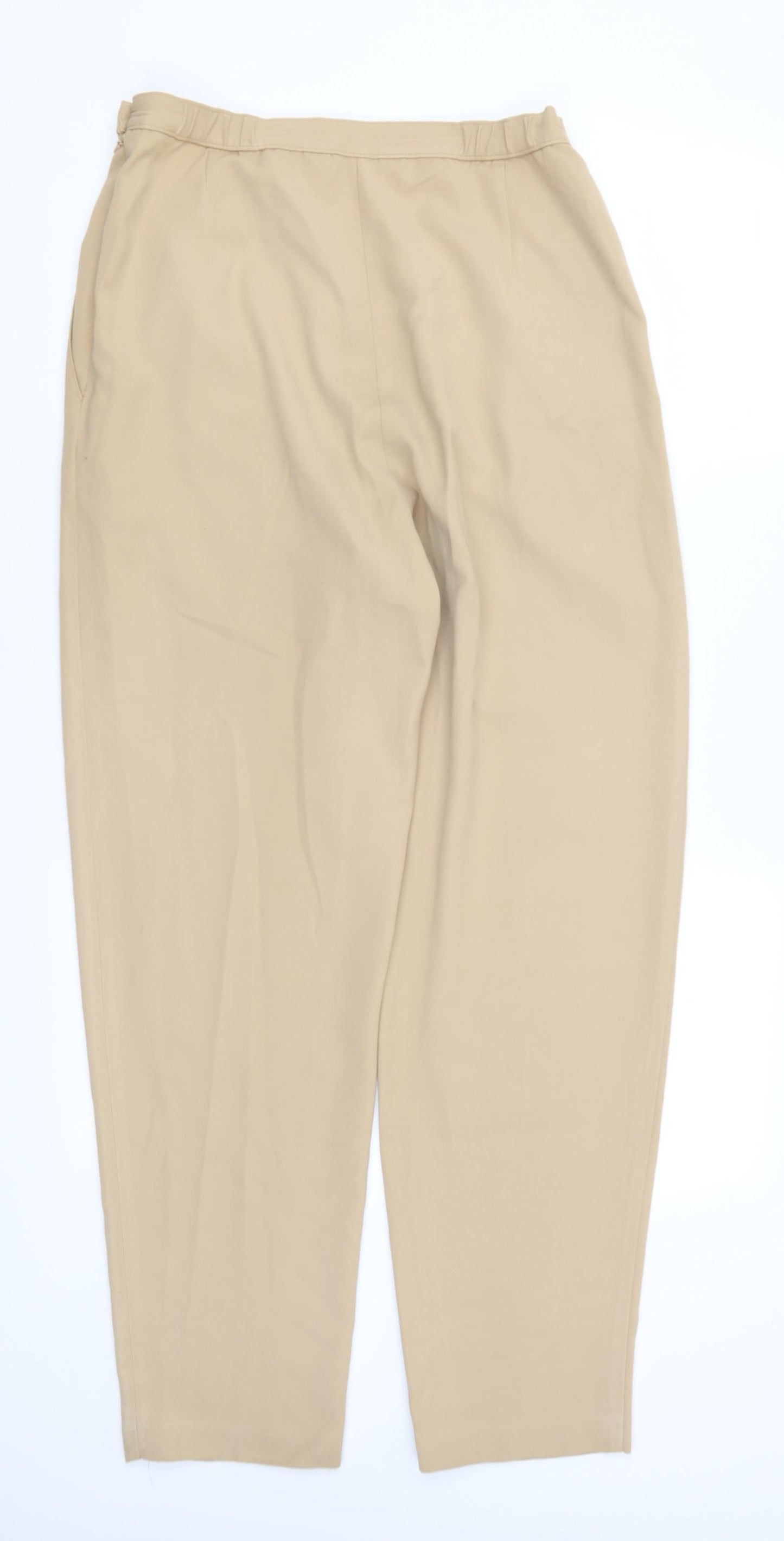 M&S Womens Brown  Polyester Trousers  Size 14 L29.5 in Regular