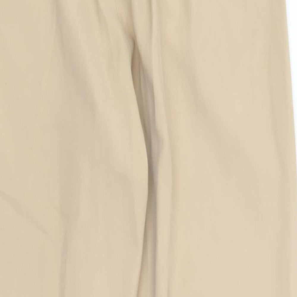 M&S Womens Brown  Polyester Trousers  Size 14 L29.5 in Regular