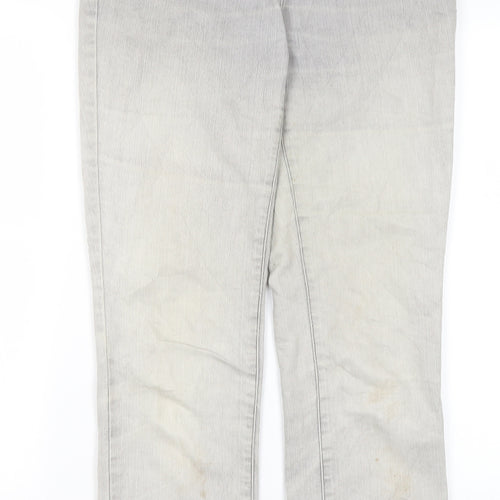 Vianni Womens Grey  Cotton Straight Jeans Size 10 L29 in Regular
