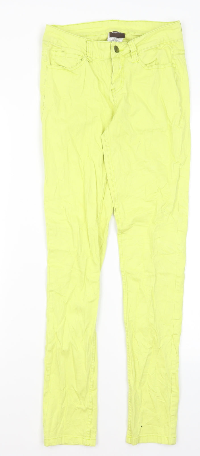 Pieces Womens Yellow  Cotton Skinny Jeans Size XS L28 in Regular