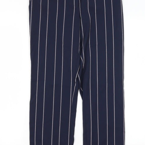 ASOS Womens Blue Striped Polyester Trousers  Size 6 L26.5 in Regular