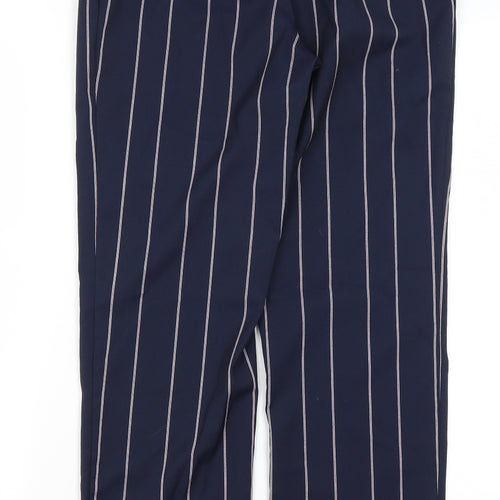 ASOS Womens Blue Striped Polyester Trousers  Size 6 L26.5 in Regular
