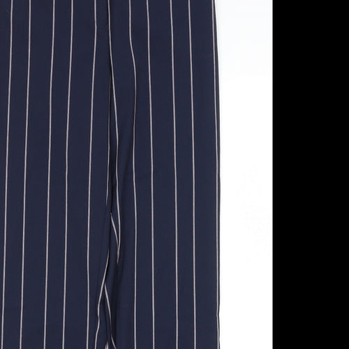 ASOS Womens Blue Striped Polyester Trousers  Size 6 L26.5 in Regular