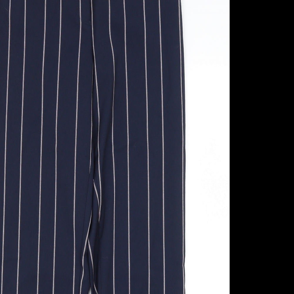 ASOS Womens Blue Striped Polyester Trousers  Size 6 L26.5 in Regular