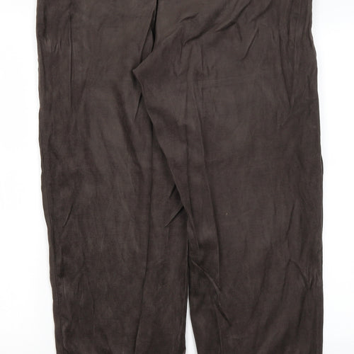 Preworn Womens Brown  Viscose Trousers  Size 16 L30 in Regular