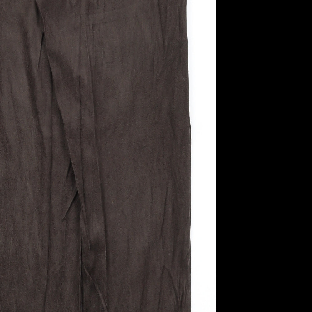 Preworn Womens Brown  Viscose Trousers  Size 16 L30 in Regular