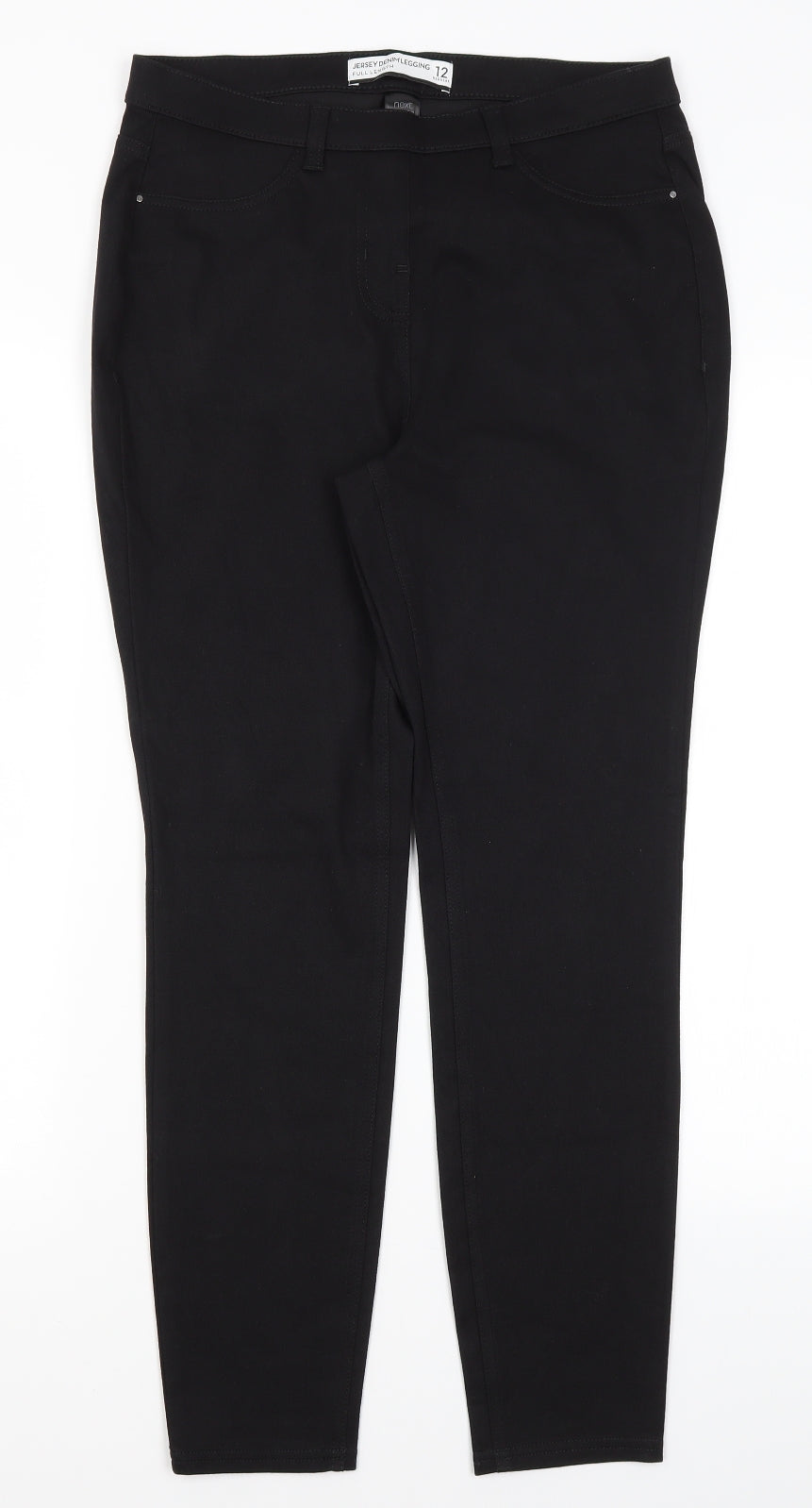 NEXT Womens Black  Cotton Jegging Jeans Size 12 L26.5 in Regular