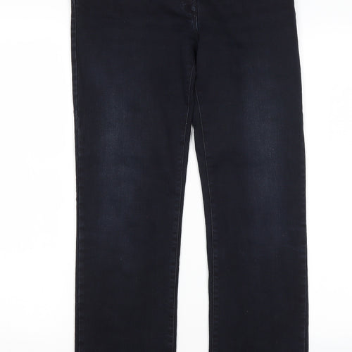 NEXT Womens Blue  Cotton Straight Jeans Size 14 L30 in Regular