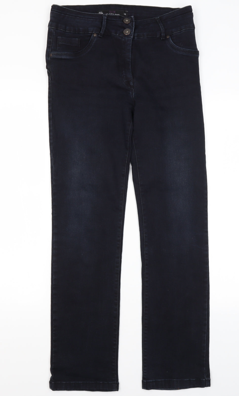 NEXT Womens Blue  Cotton Straight Jeans Size 14 L30 in Regular