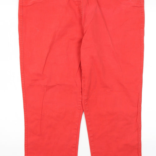 George Womens Red  Cotton Cropped Jeans Size 22 L22 in Regular