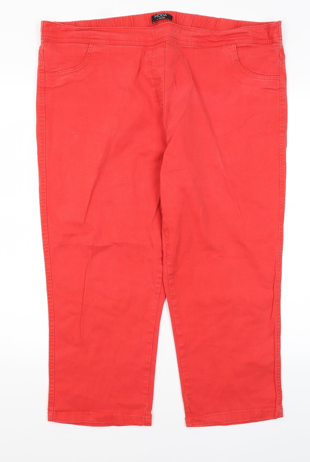 George Womens Red  Cotton Cropped Jeans Size 22 L22 in Regular