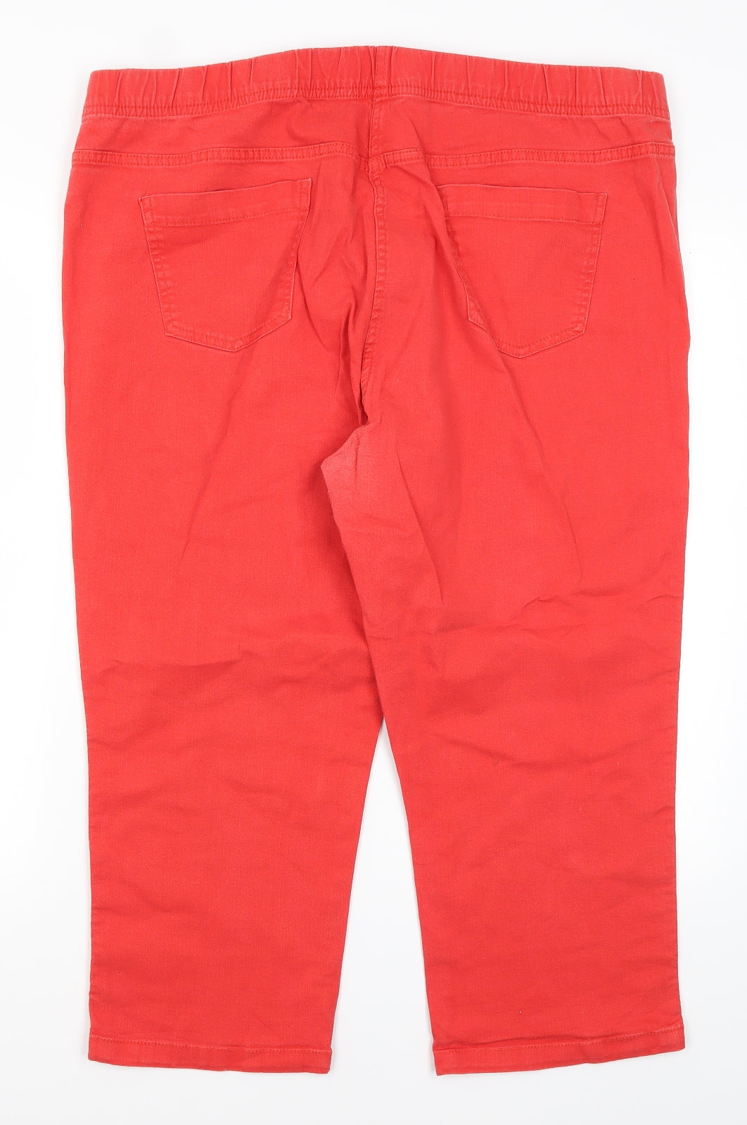 George Womens Red  Cotton Cropped Jeans Size 22 L22 in Regular