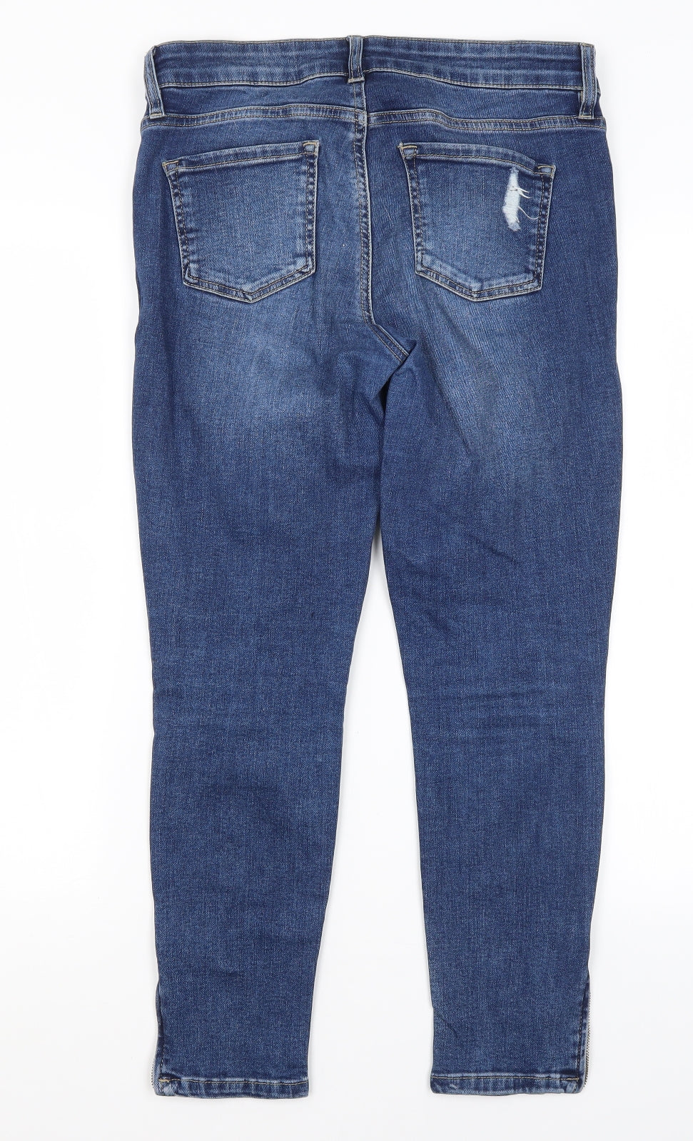 Oasis Womens Blue  Cotton Cropped Jeans Size 10 L24 in Regular