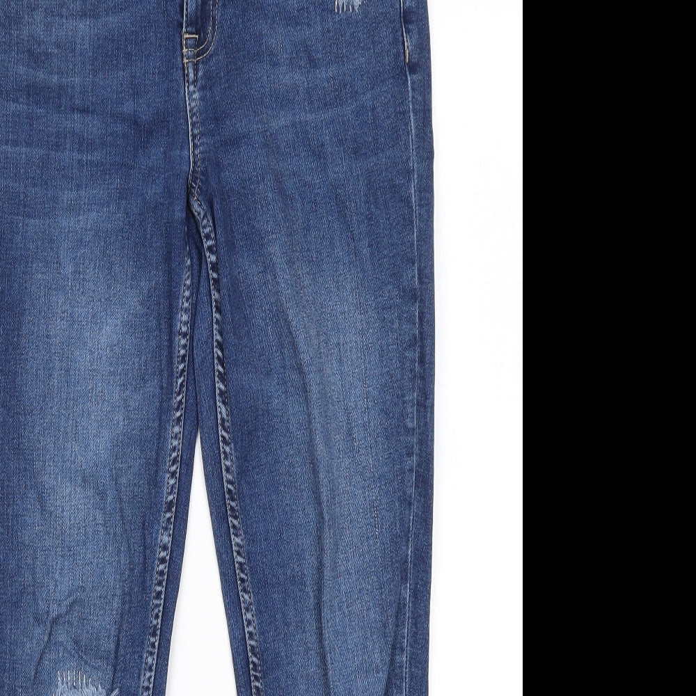 Oasis Womens Blue  Cotton Cropped Jeans Size 10 L24 in Regular