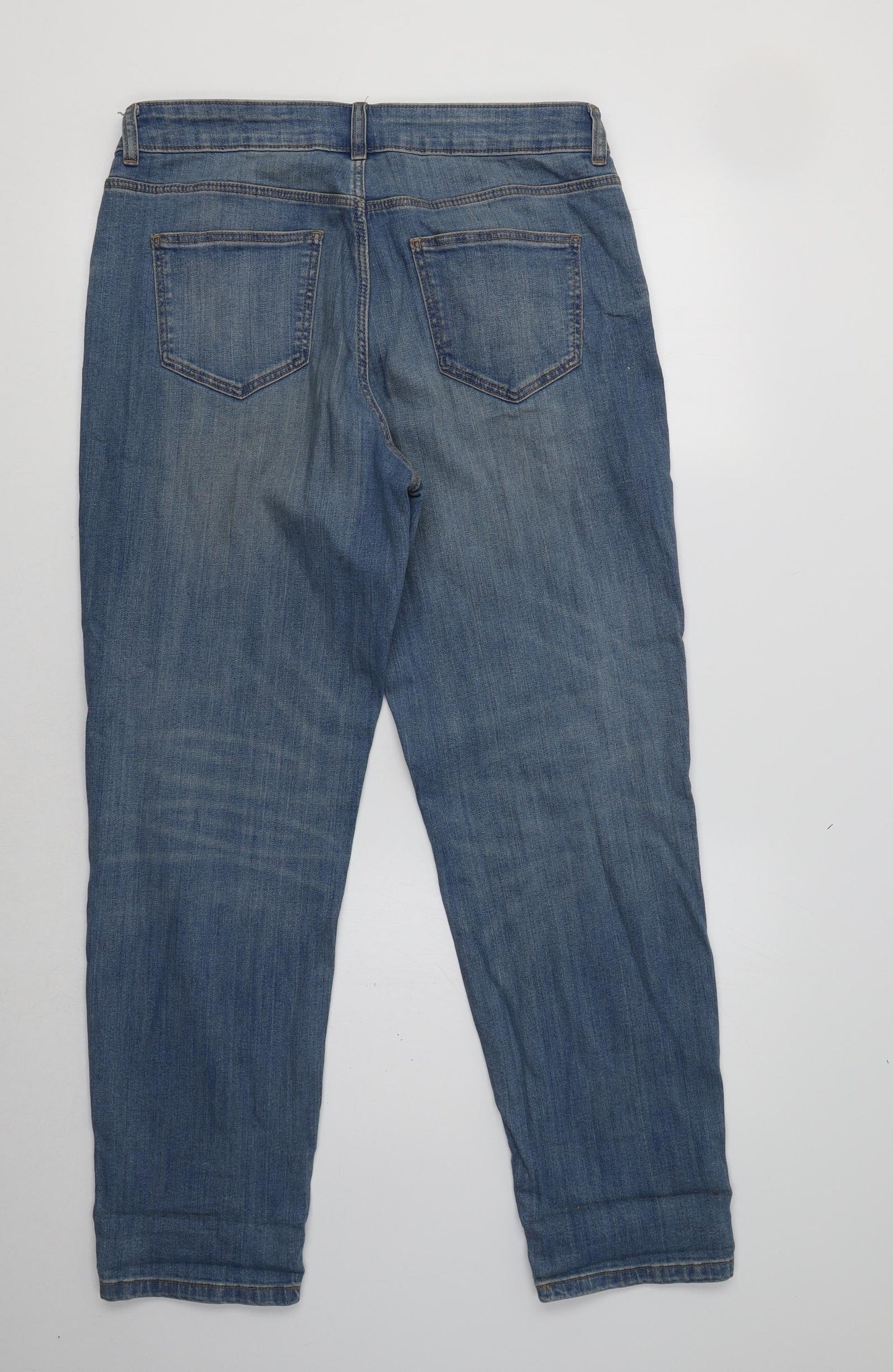 TU Womens Blue  Cotton Tapered Jeans Size 12 L29 in Regular