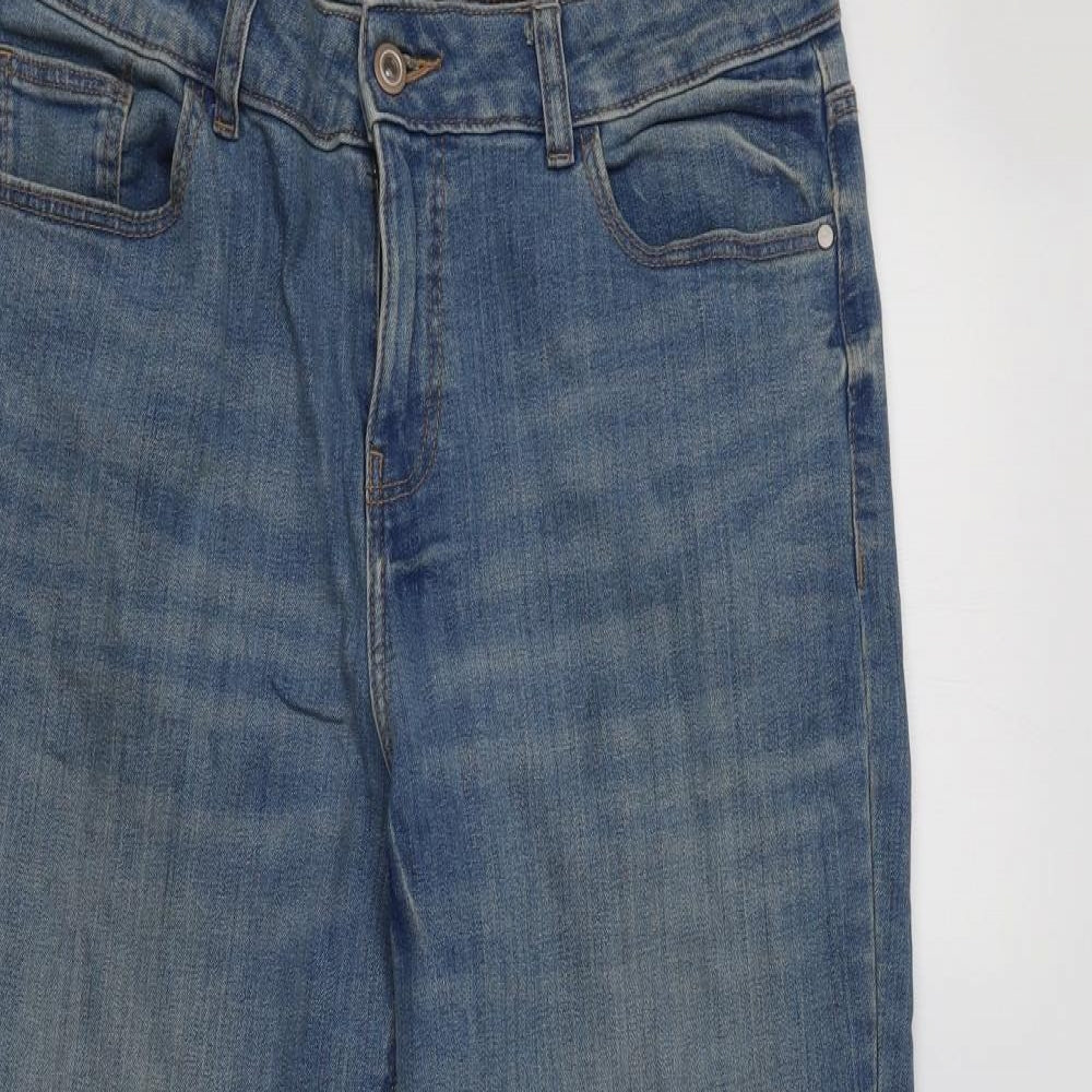 TU Womens Blue  Cotton Tapered Jeans Size 12 L29 in Regular