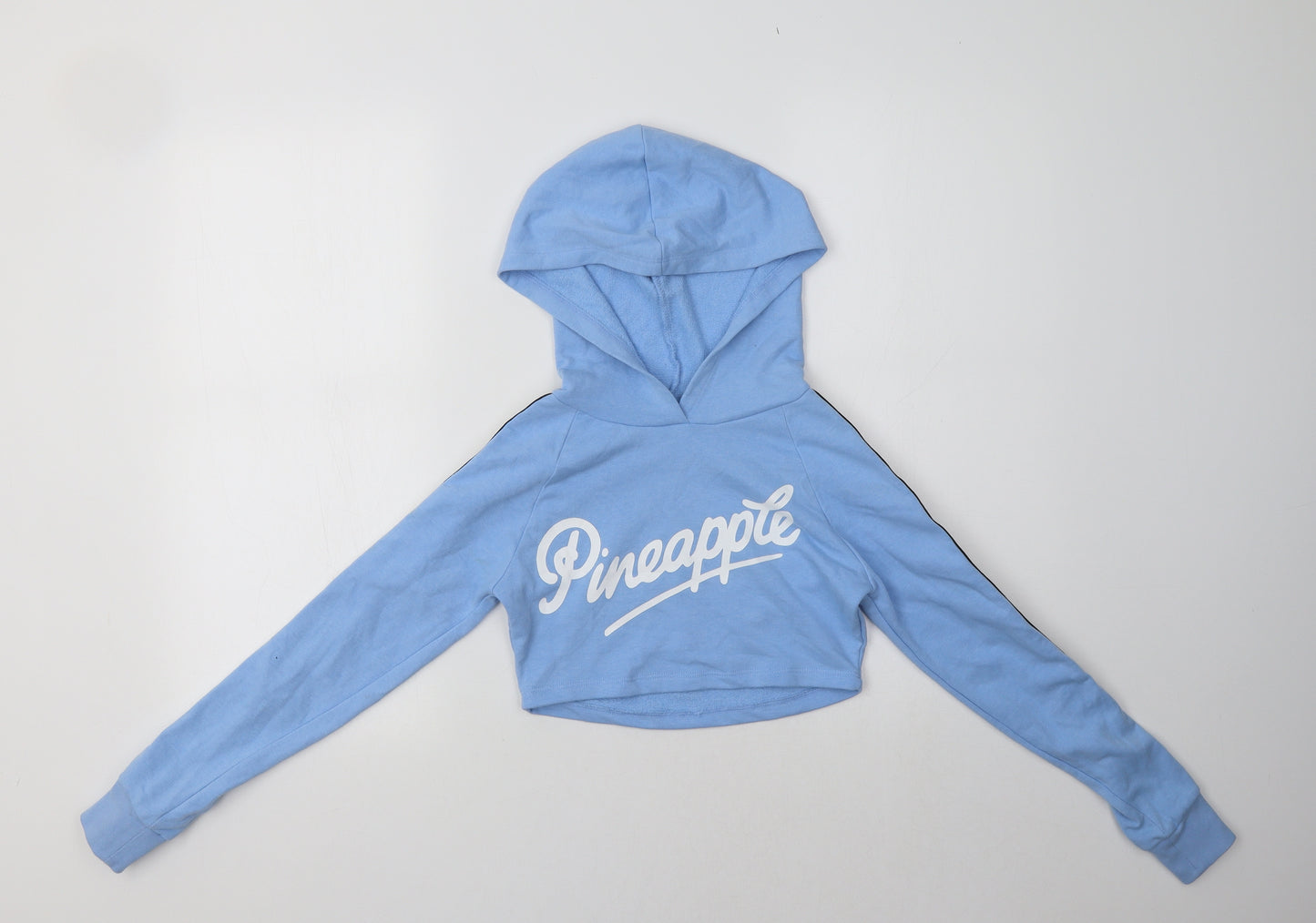 Pineapple Girls Blue  Cotton Pullover Hoodie Size 7-8 Years