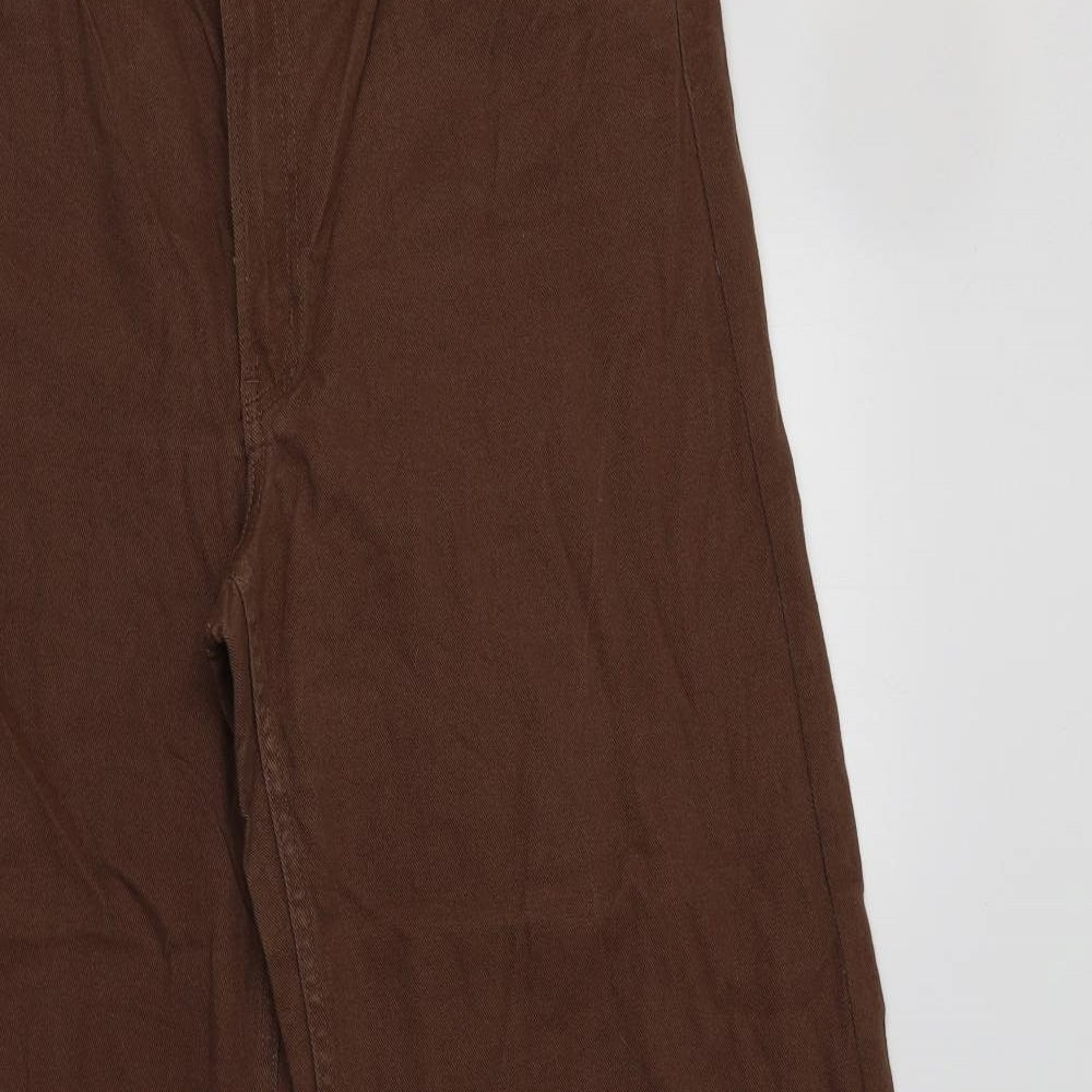 H&M Womens Brown  Cotton Flared Jeans Size 18 L30 in Regular