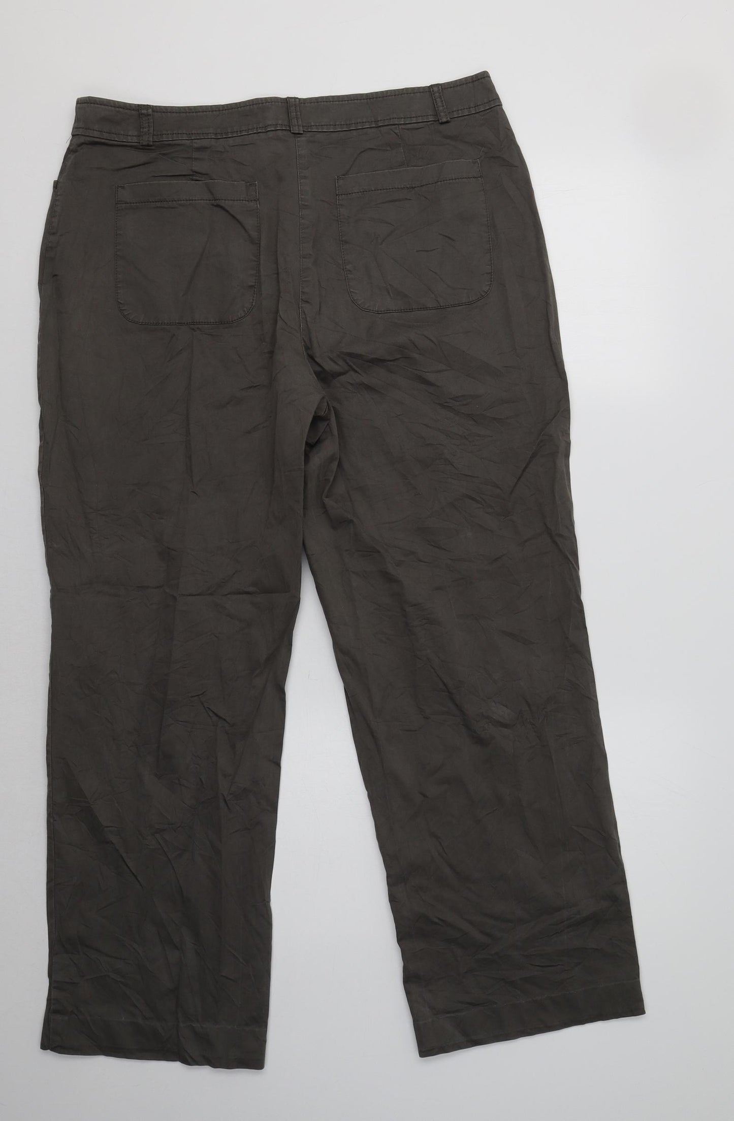 Gerry Weber Womens Grey  Cotton Trousers  Size 18 L30 in Regular