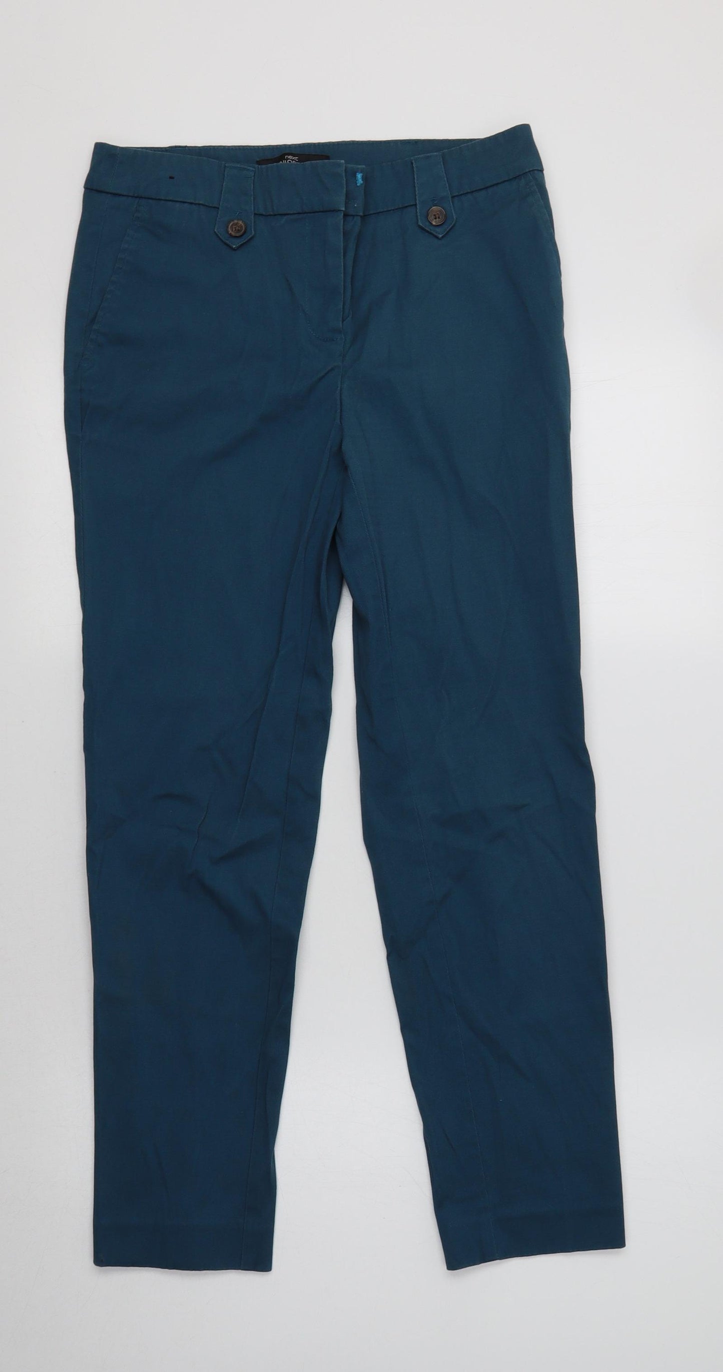 NEXT Womens Blue  Cotton Chino Trousers Size 8 L28 in Regular