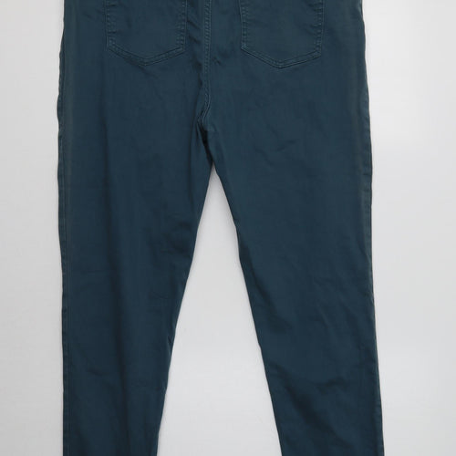 M&S Womens Green  Cotton Jegging Jeans Size 16 L30 in Regular