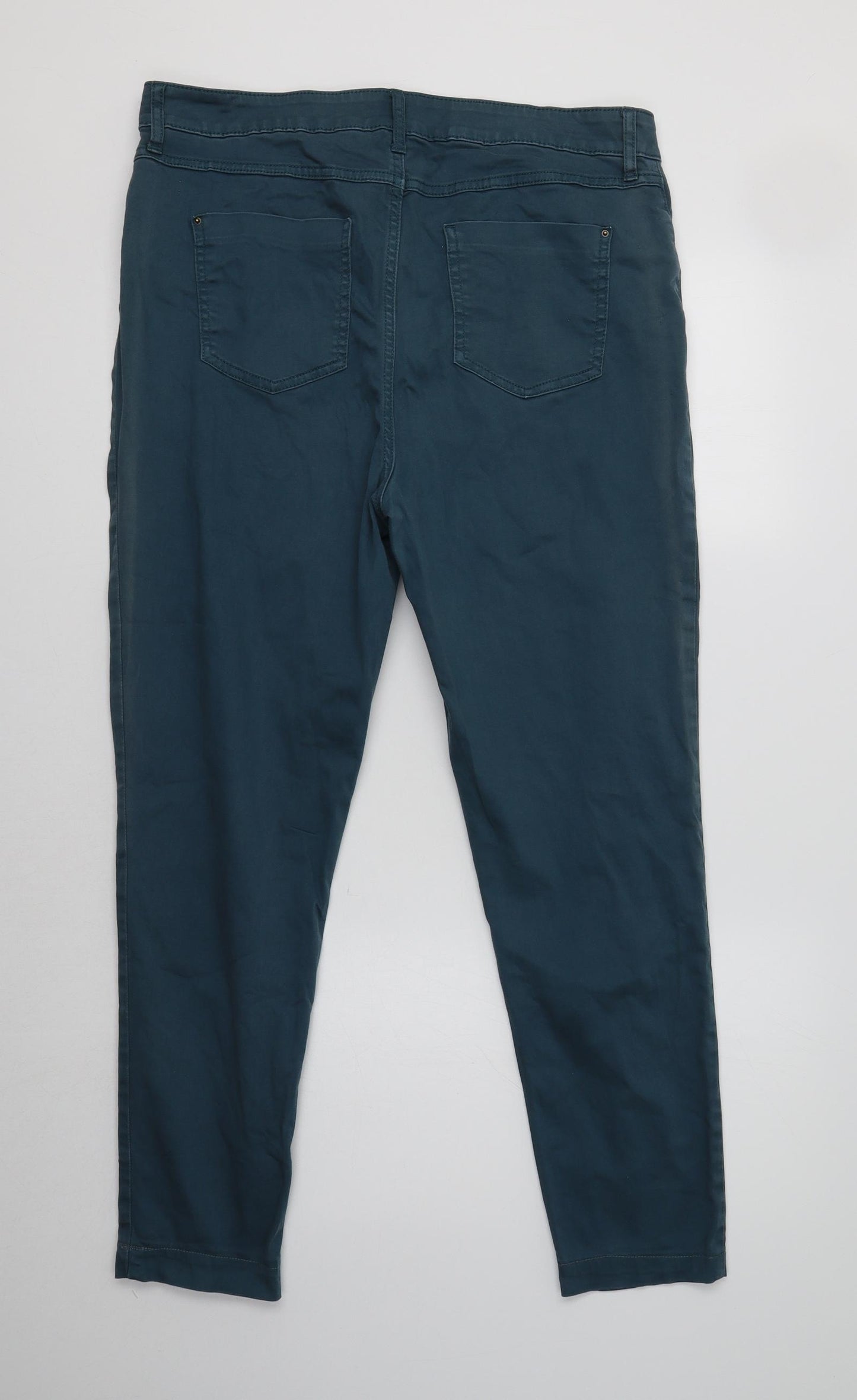 M&S Womens Green  Cotton Jegging Jeans Size 16 L30 in Regular
