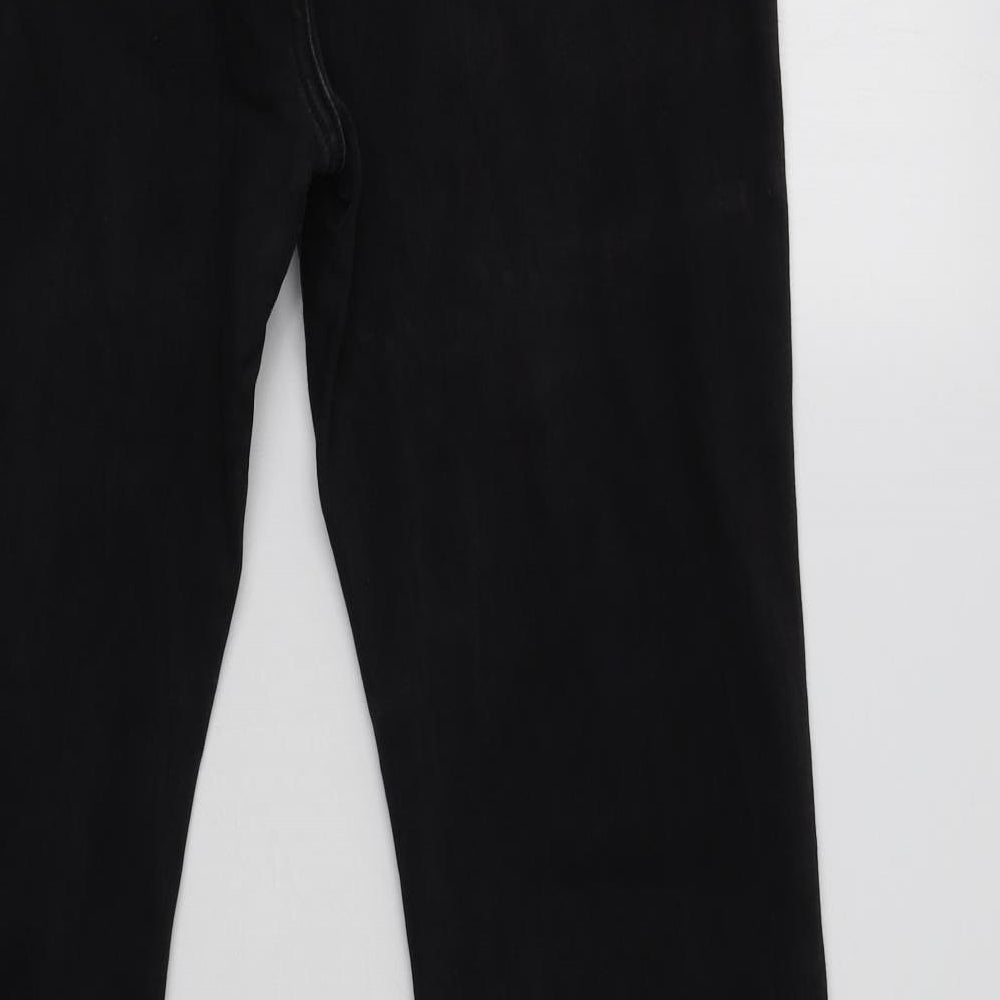 Per Una Womens Black  Cotton Bootcut Jeans Size 14 L32 in Regular