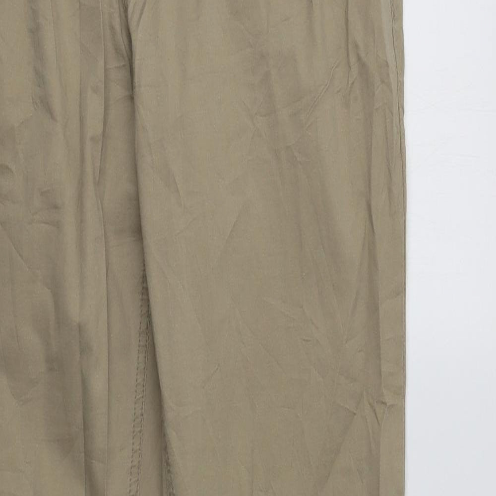 H&M Womens Beige  Cotton Trousers  Size 10 L30 in Regular