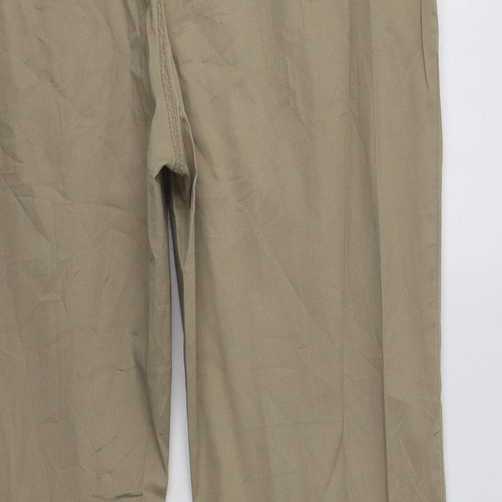 H&M Womens Beige  Cotton Trousers  Size 10 L30 in Regular