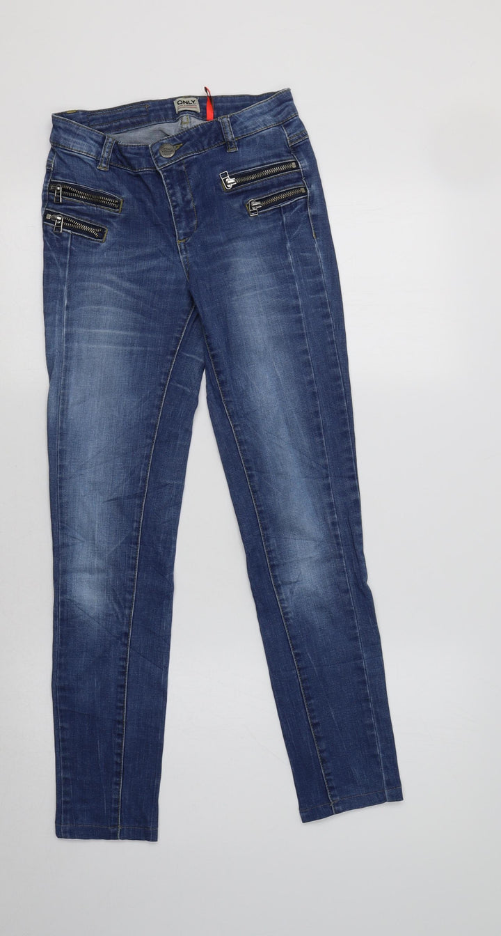 Only Womens Blue Cotton Skinny Jeans Size 6 L27 in Regular